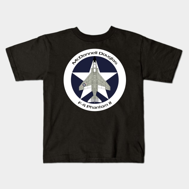 McDonnell Douglas F-4 Phantom II (US Navy/Marines) Kids T-Shirt by BearCaveDesigns